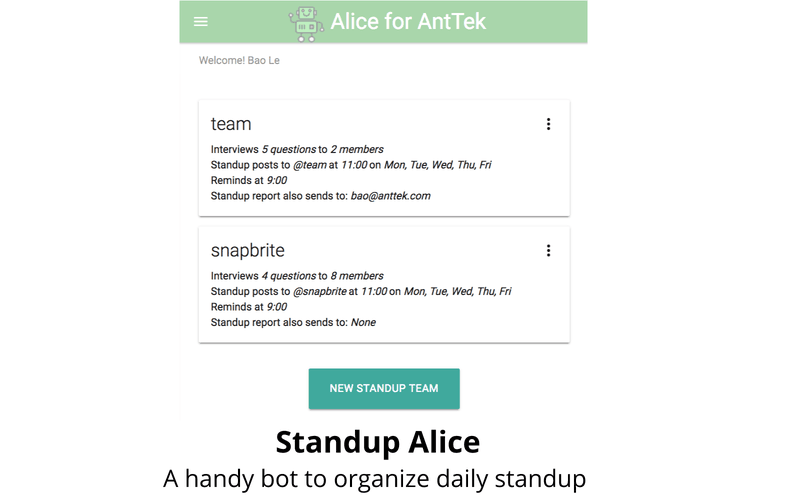 standup alice for slack