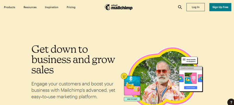 mailchimp homepage